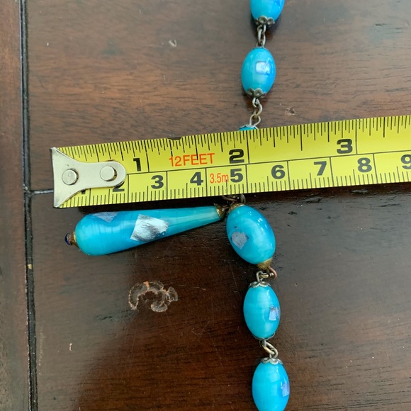 VINTAGE CZECH FOILED BEADED NECKLACE - Picture 8 of 10